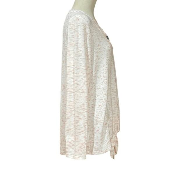 Lane Bryant Tie-Front Hacci Top‎ Button Detail Pink 14/16 - Picture 7 of 9